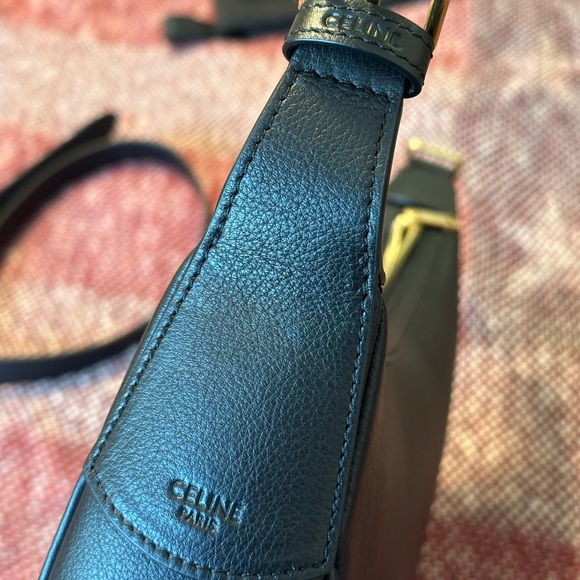 CELINE HELOISE BAG CUIR TRIOMPHE IN SUPPLE CALFSKIN BLACK HOBO MEDIUM - Picture 9 of 12